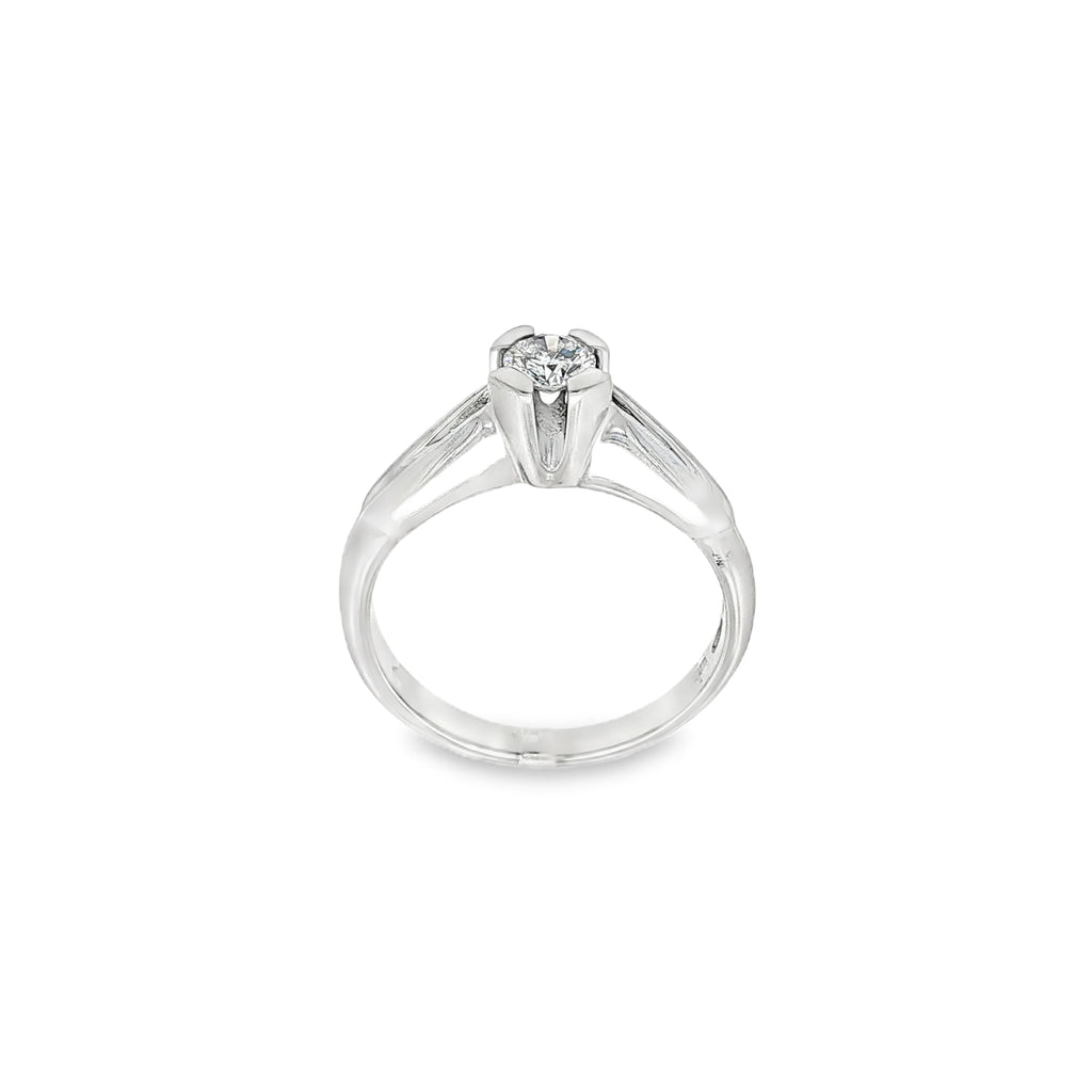 SOLITARIO DE ORO BLANCO CON DIAMANTE