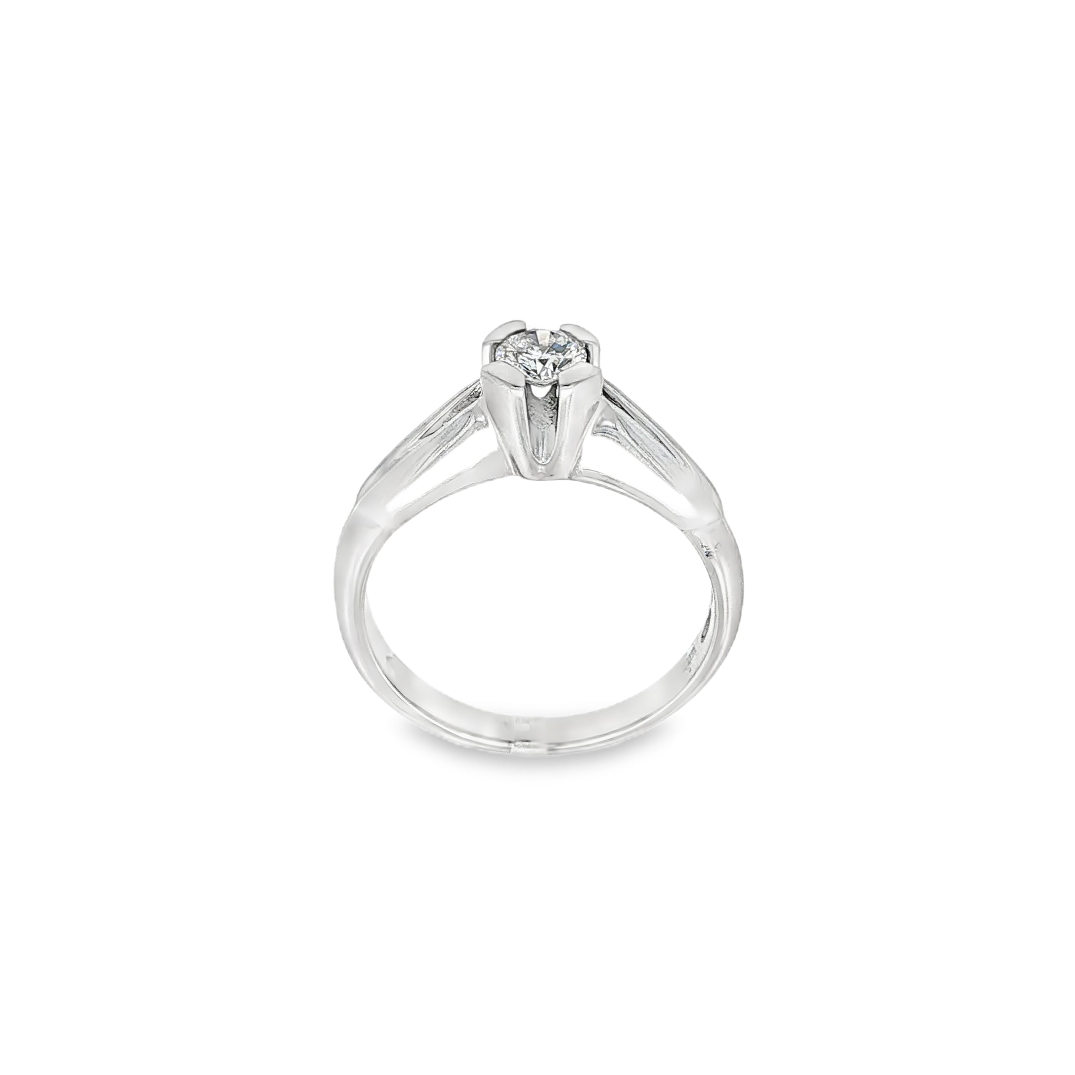 SOLITARIO DE ORO BLANCO CON DIAMANTE
