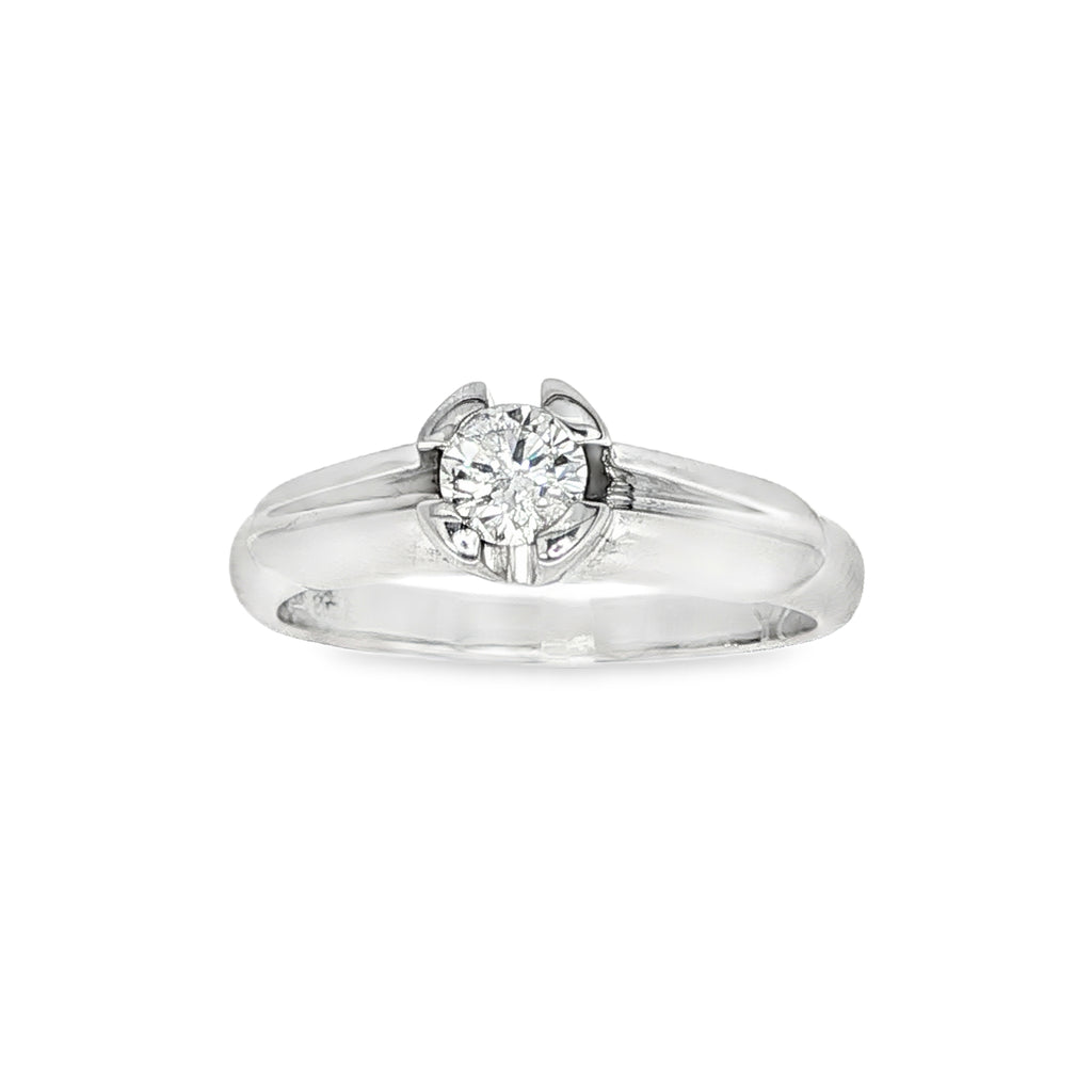 SOLITARIO DE ORO BLANCO CON DIAMANTE