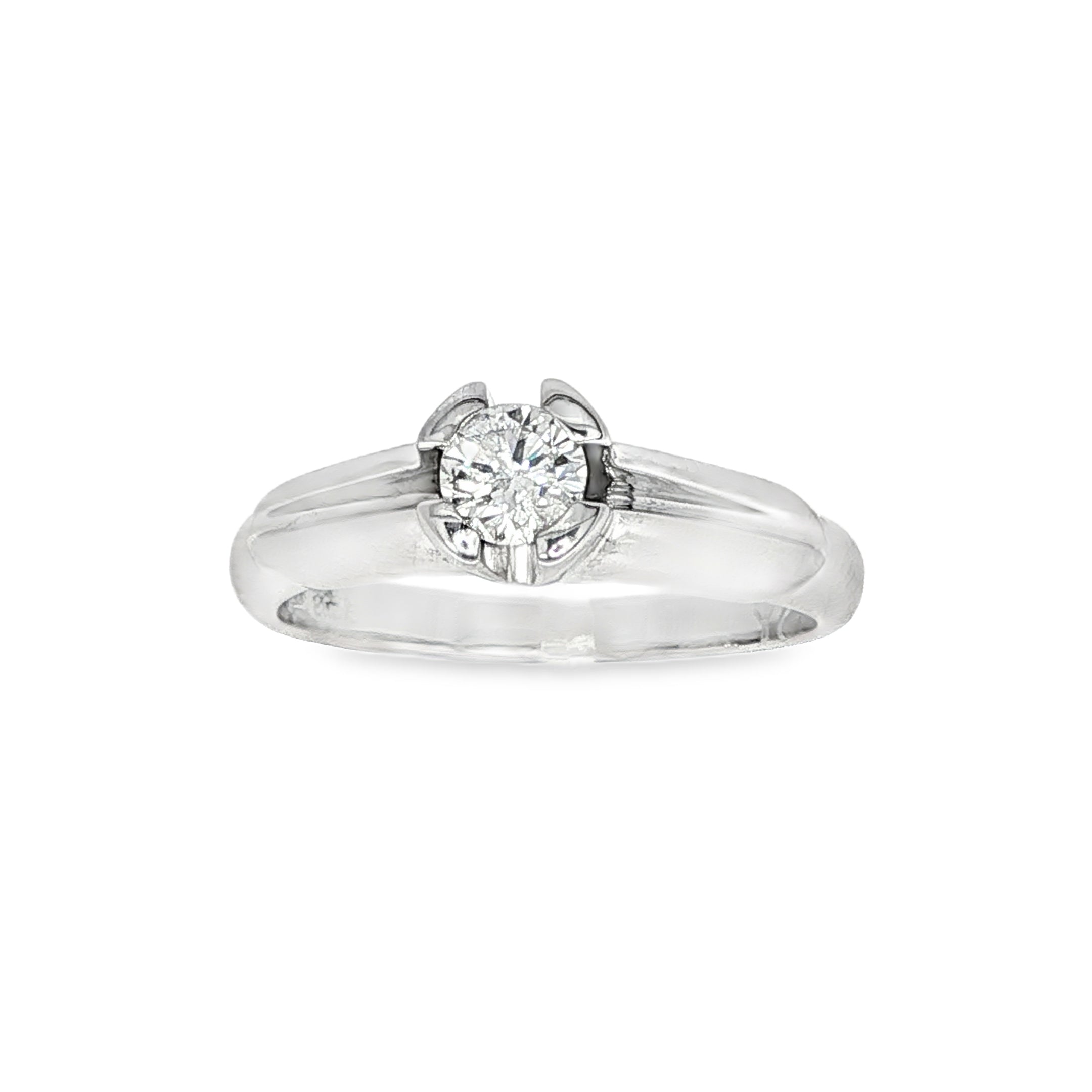 SOLITARIO DE ORO BLANCO CON DIAMANTE