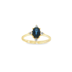 ANILLO 4 PUNTAS CON ZAFIRO Y DIAMANTES