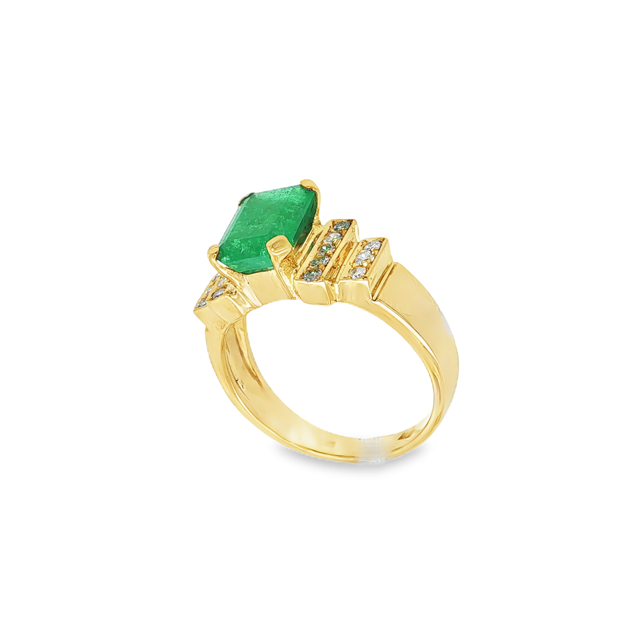 ANILLO CON ESMERALDA Y DIAMANTES