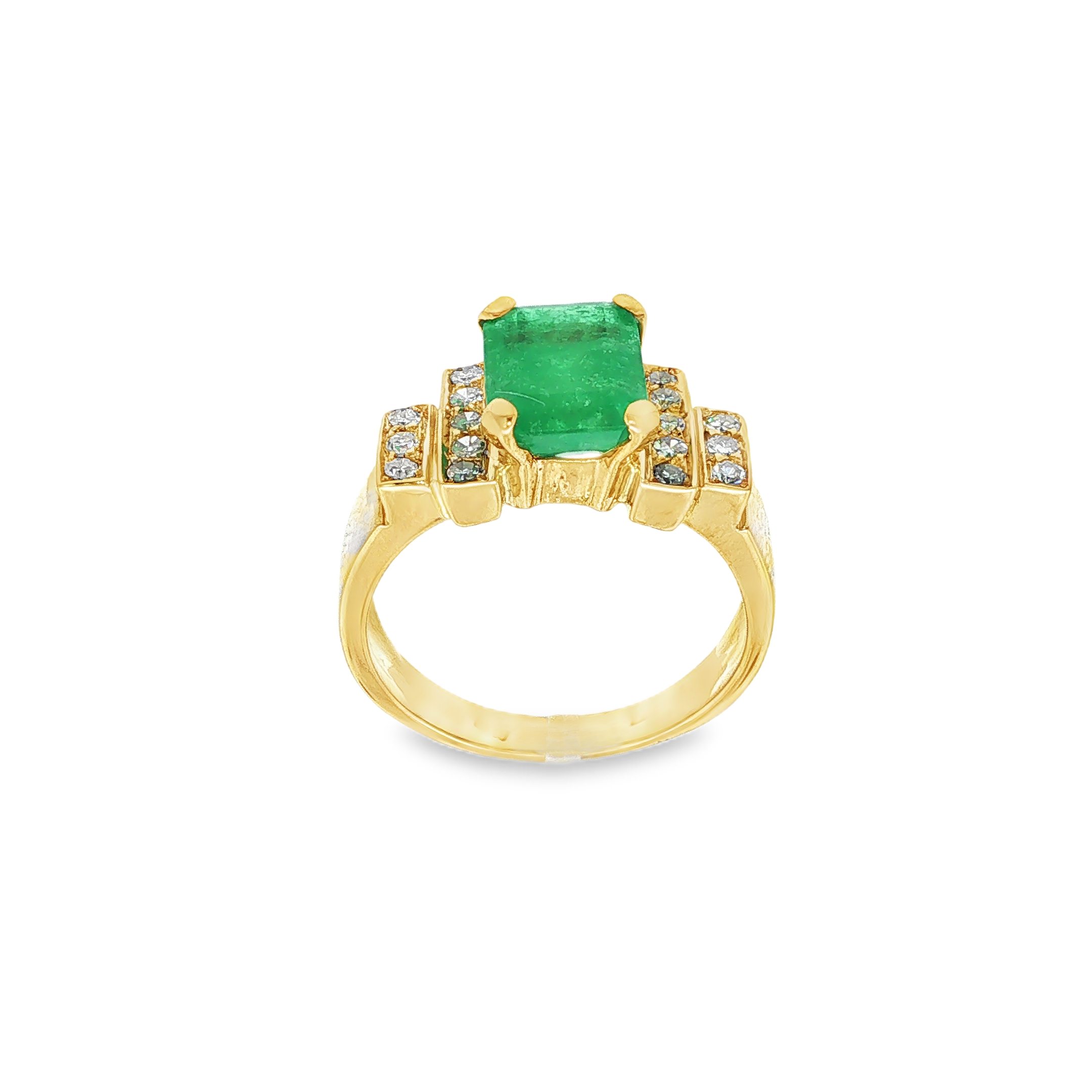 ANILLO CON ESMERALDA Y DIAMANTES