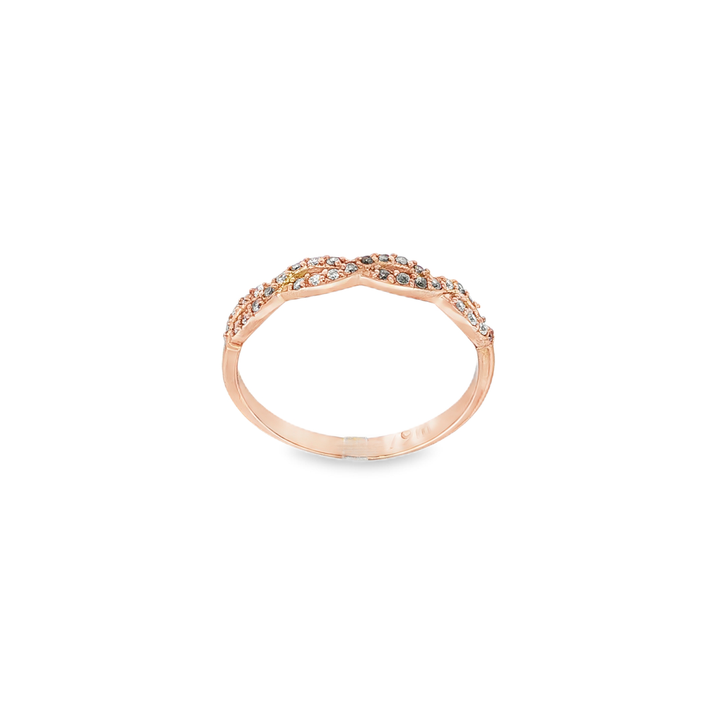 ANILLO ORO ROSA CON CIRCONITAS