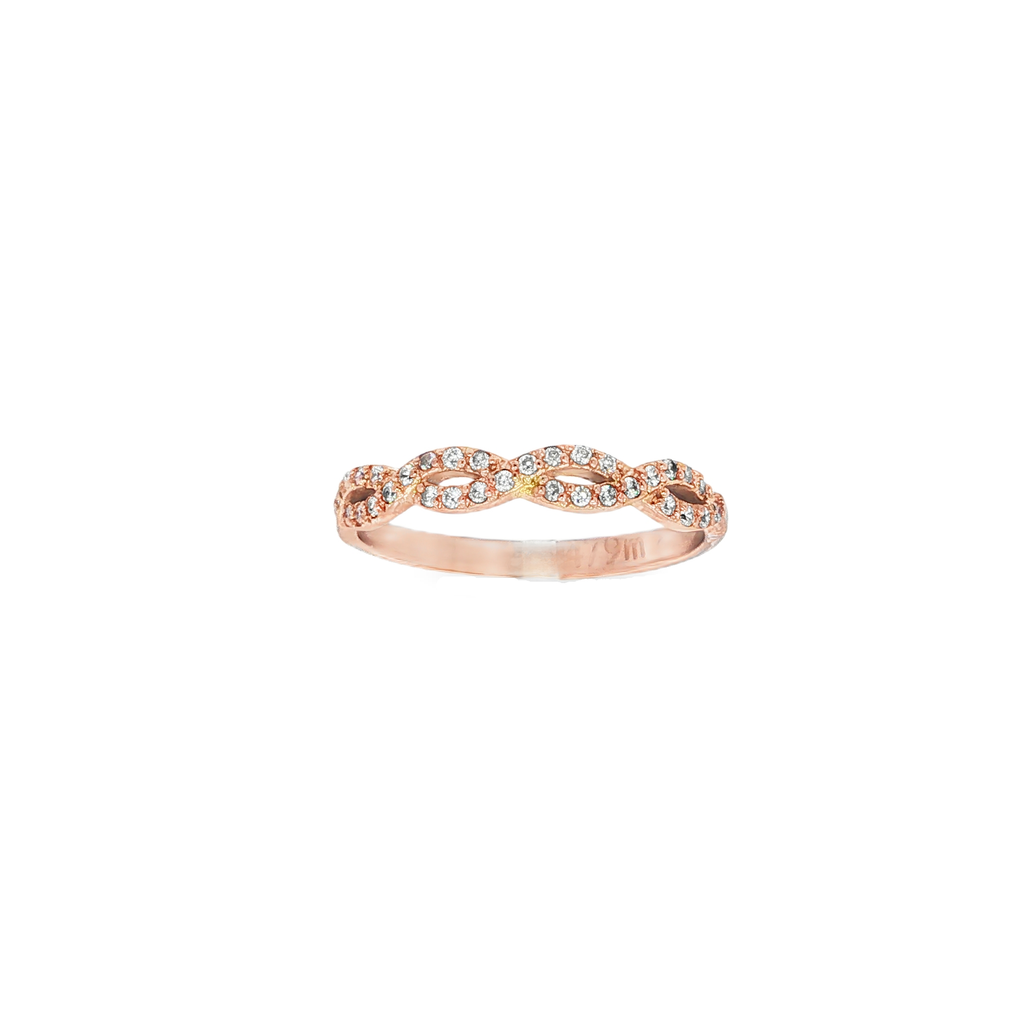 ANILLO ORO ROSA CON CIRCONITAS