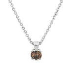 CADENA DE ORO BLANCO + COLGANTE CON DIAMANTE BROWN