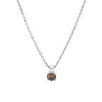 CADENA DE ORO BLANCO + COLGANTE CON DIAMANTE BROWN