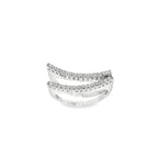 ANILLO V DE ORO BLANCO CON DIAMANTES