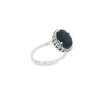 ANILLO DE ORO BLANCO CON DIAMANTES Y ZAFIRO