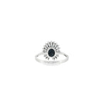 ANILLO DE ORO BLANCO CON DIAMANTES Y ZAFIRO