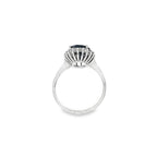 ANILLO DE ORO BLANCO CON DIAMANTES Y ZAFIRO