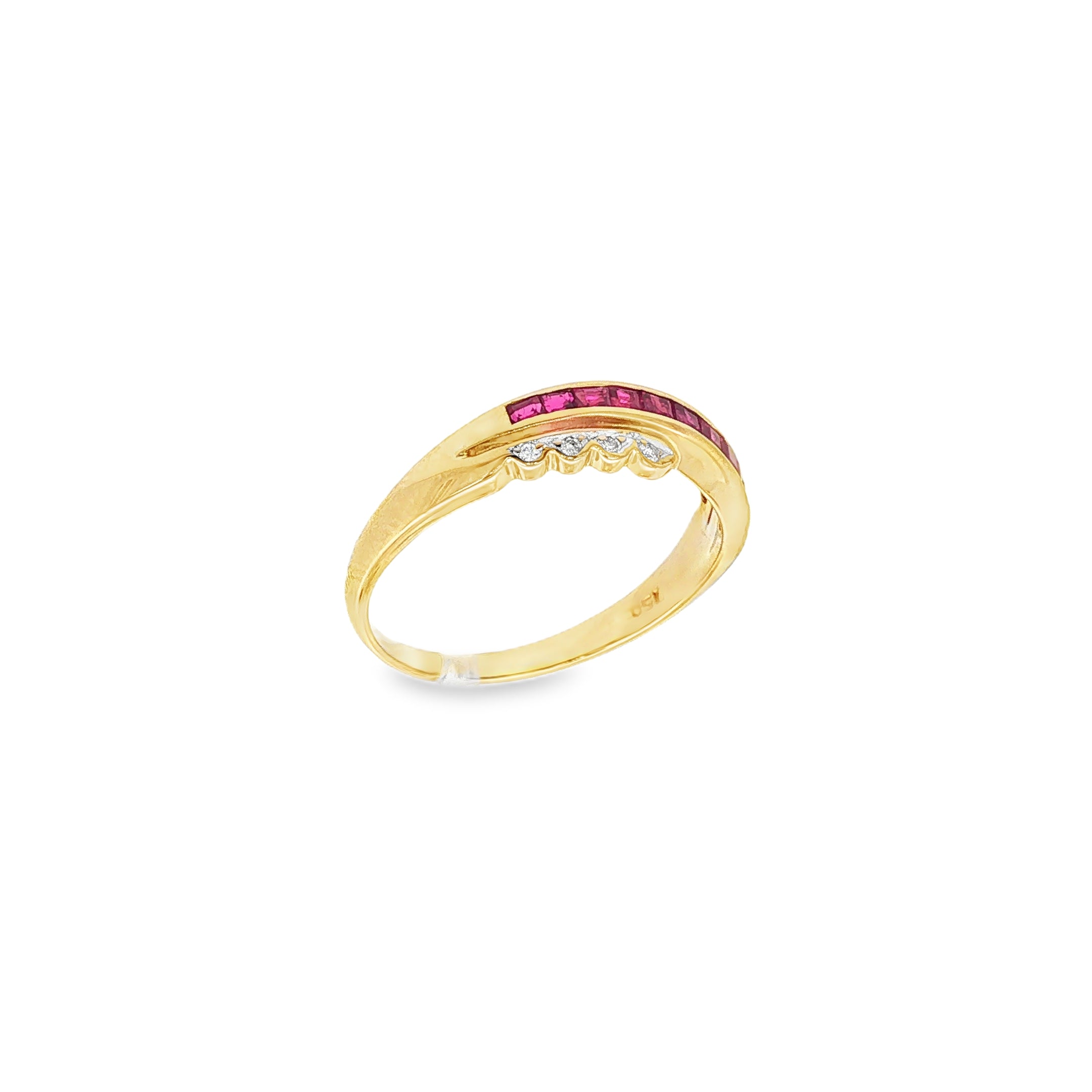 ANILLO CON DIAMANTES Y RUBIES