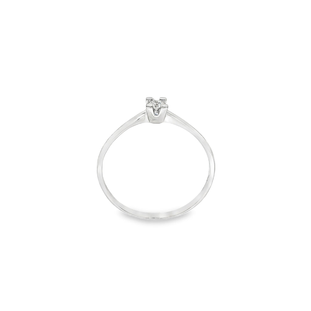SOLITARIO DE ORO BLANCO CON DIAMANTE