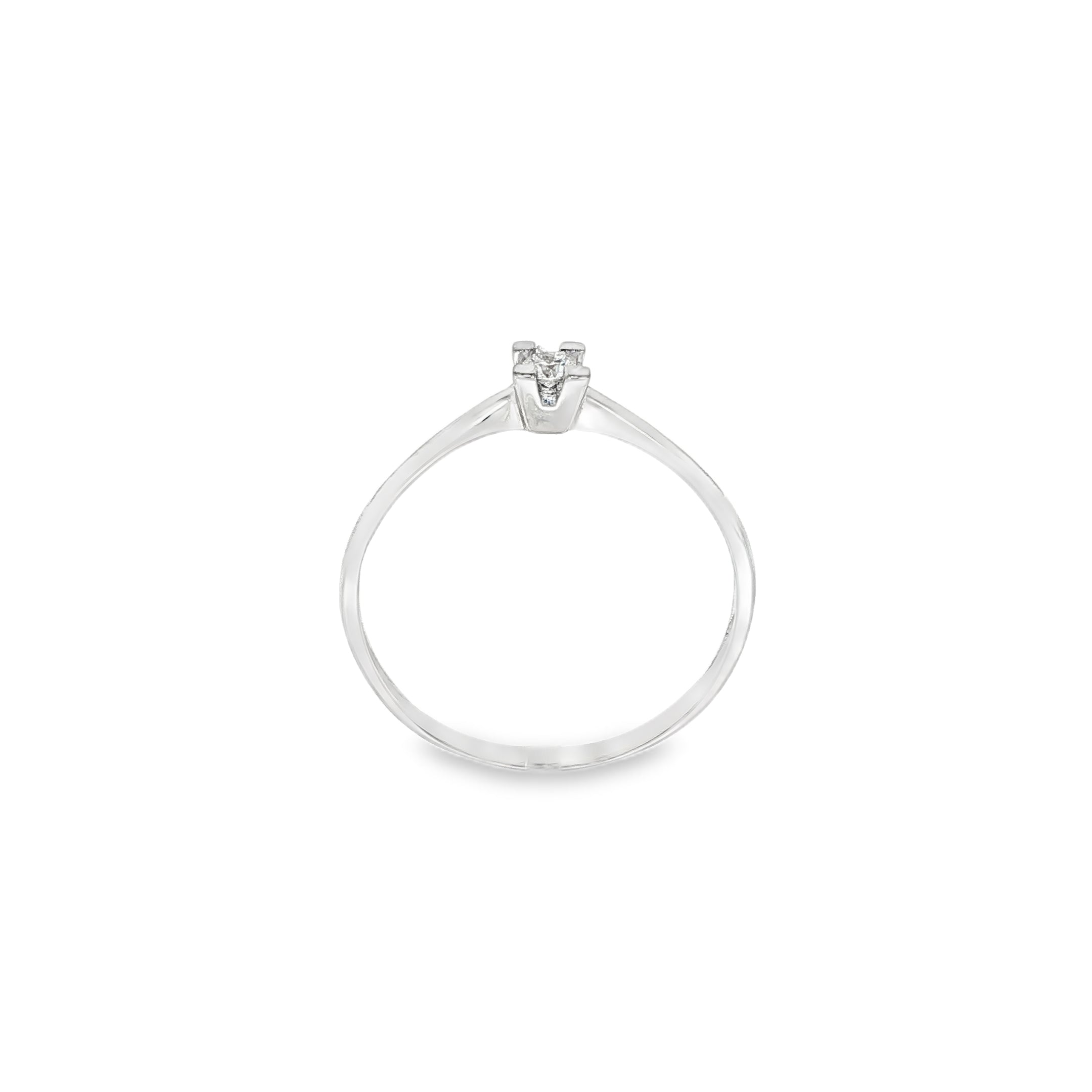 SOLITARIO DE ORO BLANCO CON DIAMANTE