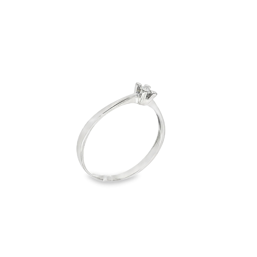SOLITARIO DE ORO BLANCO CON DIAMANTE