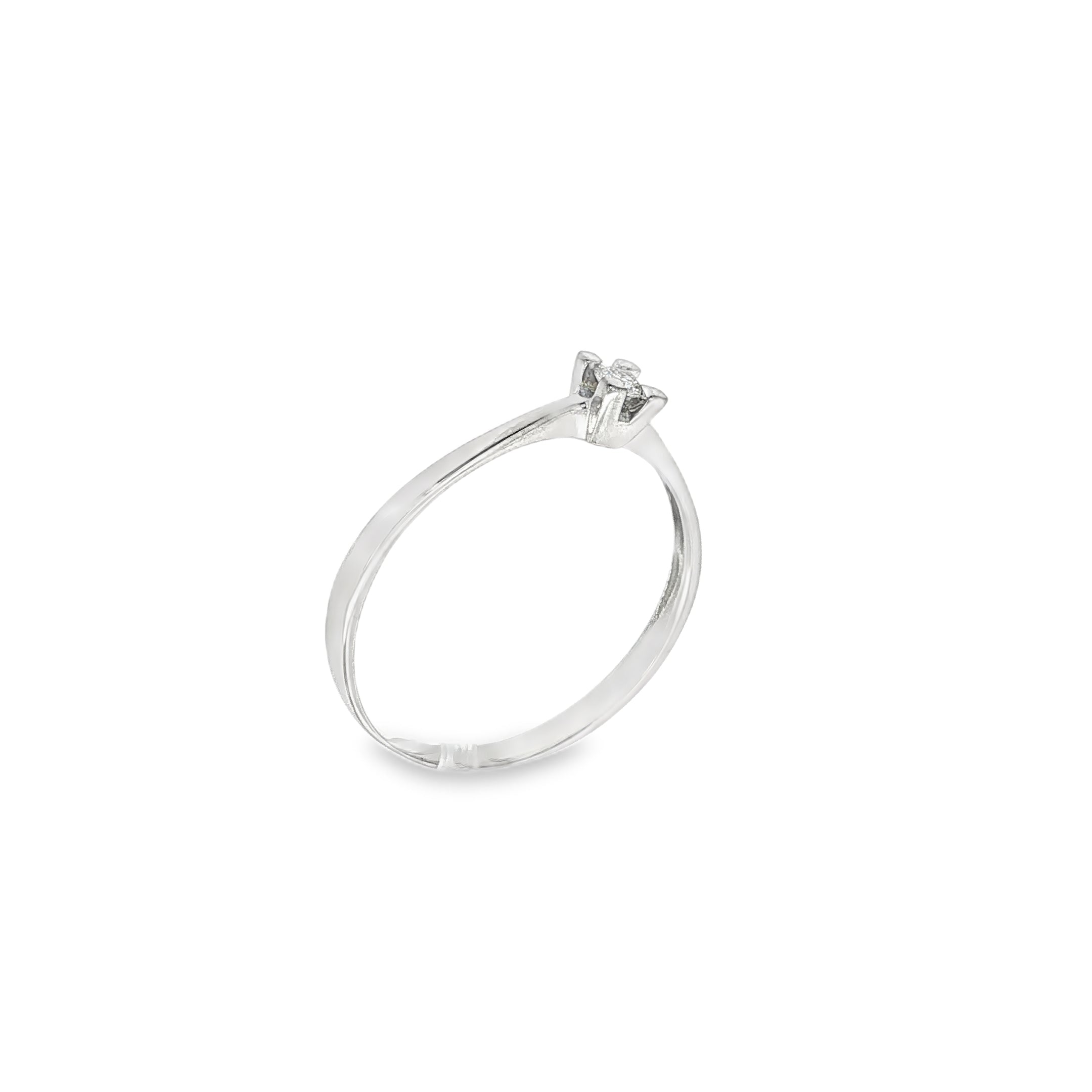 SOLITARIO DE ORO BLANCO CON DIAMANTE