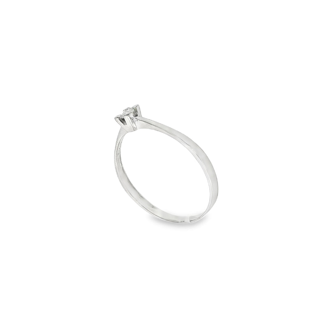 SOLITARIO DE ORO BLANCO CON DIAMANTE