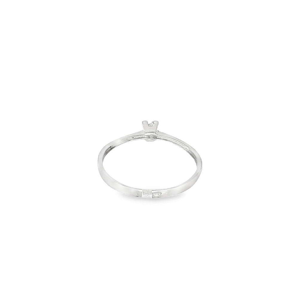 SOLITARIO DE ORO BLANCO CON DIAMANTE