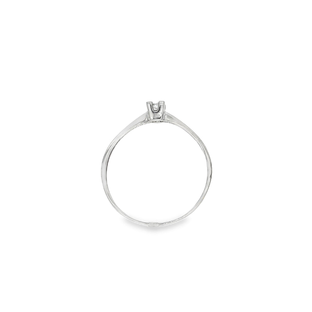 SOLITARIO DE ORO BLANCO CON DIAMANTE
