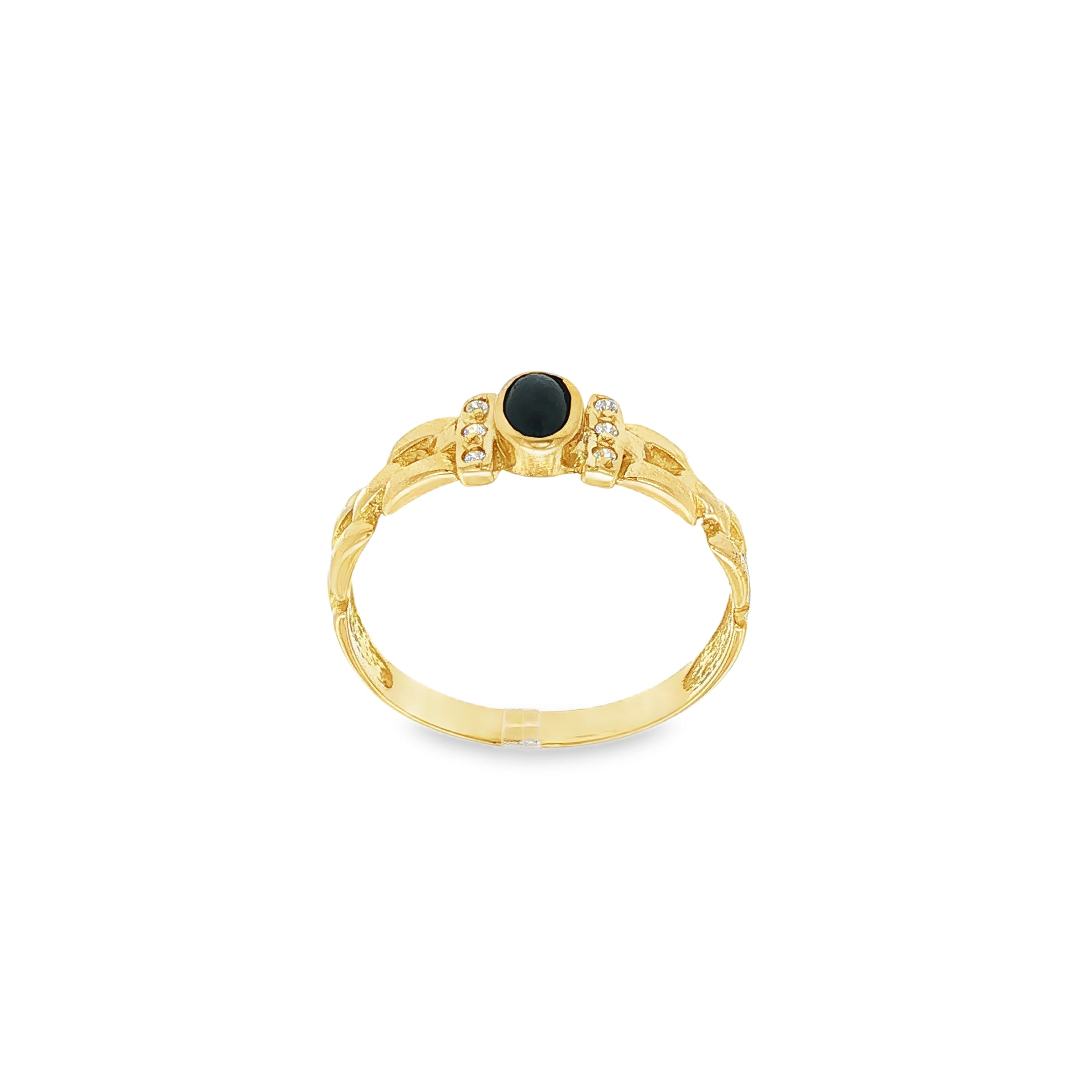 ANILLO CON ZAFIRO Y CIRCONITAS