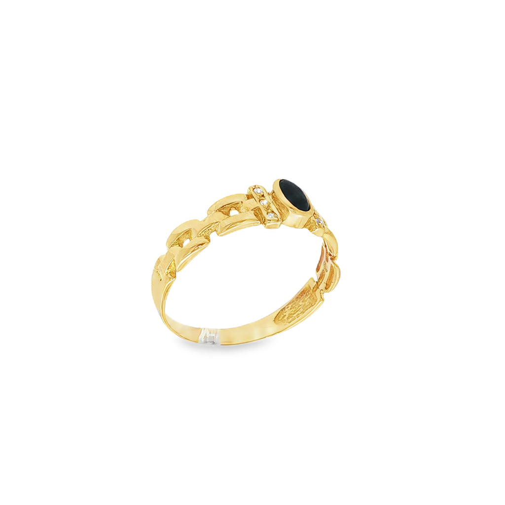 ANILLO CON ZAFIRO Y CIRCONITAS