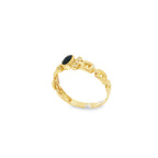 ANILLO CON ZAFIRO Y CIRCONITAS