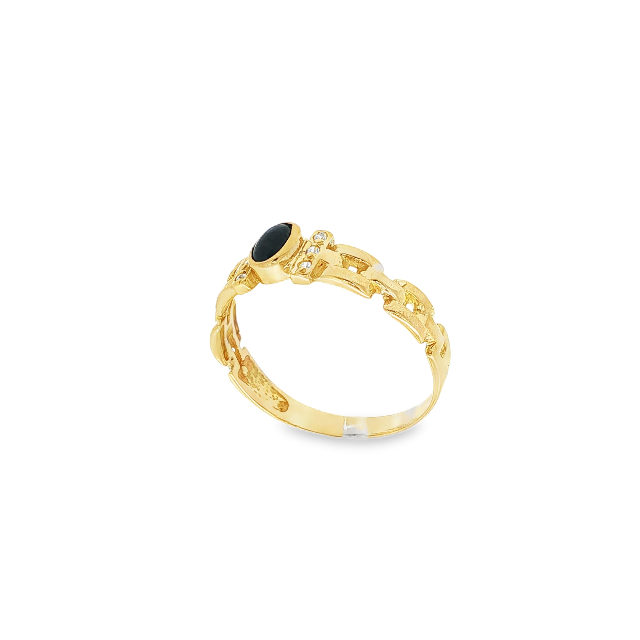 ANILLO CON ZAFIRO Y CIRCONITAS