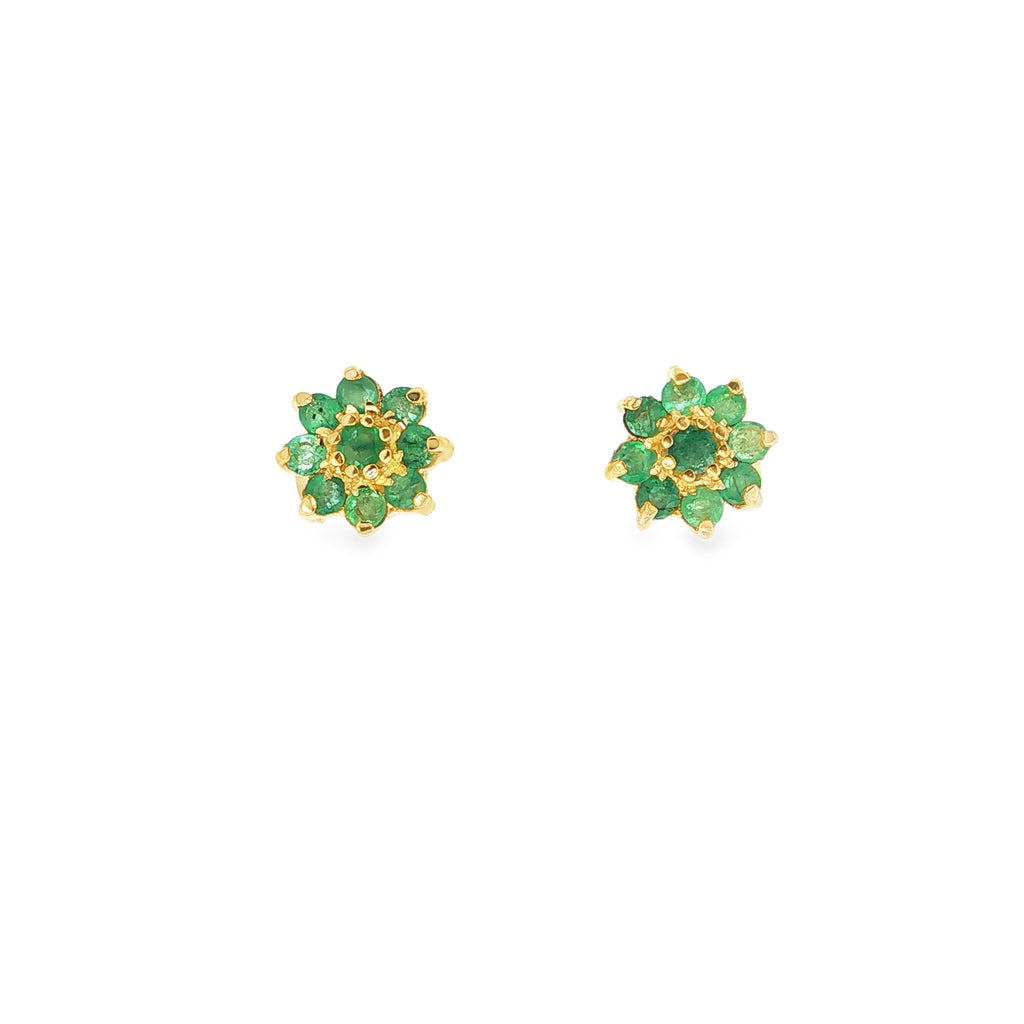PENDIENTES FLOR CON ESMERALDAS