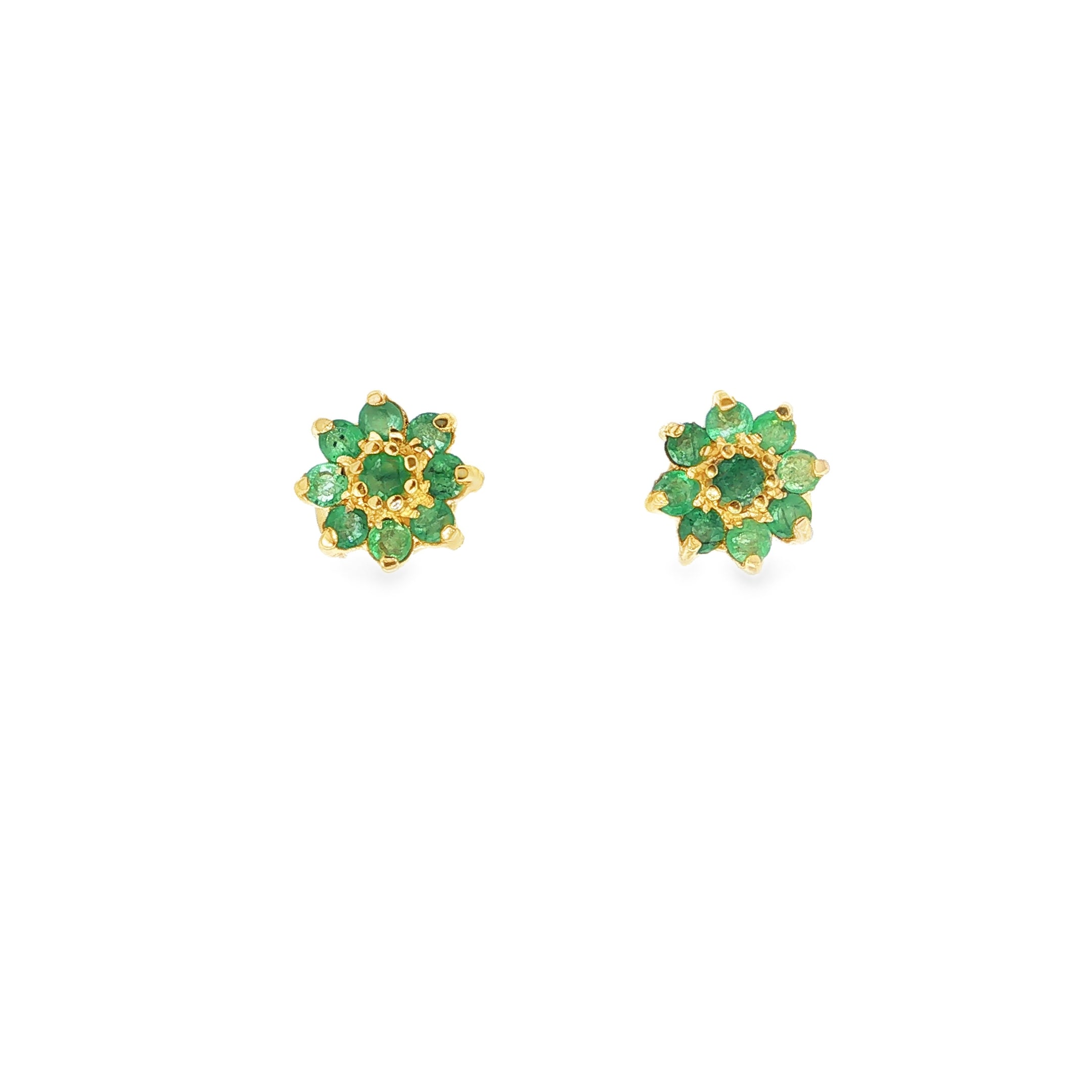 PENDIENTES FLOR CON ESMERALDAS