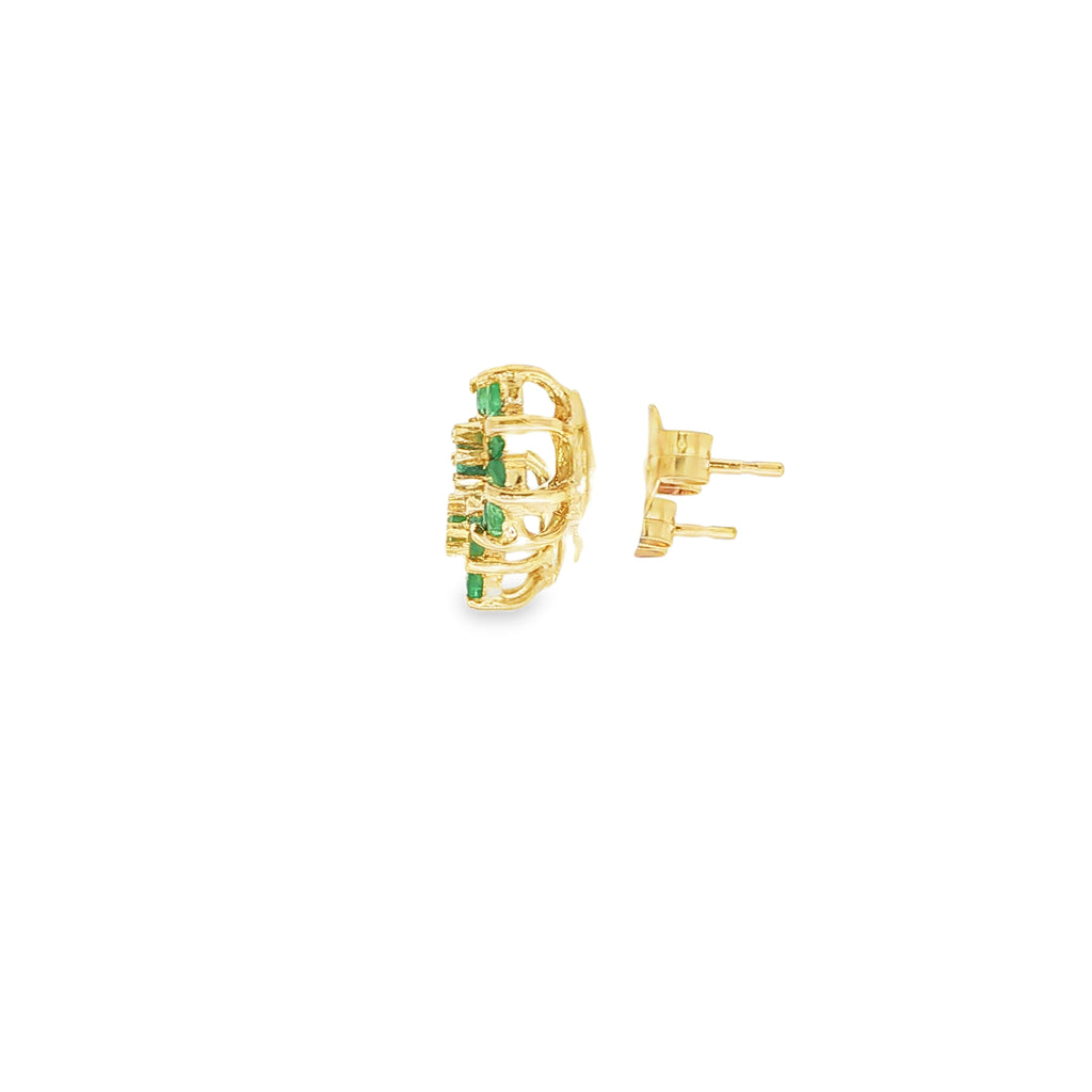 PENDIENTES FLOR CON ESMERALDAS