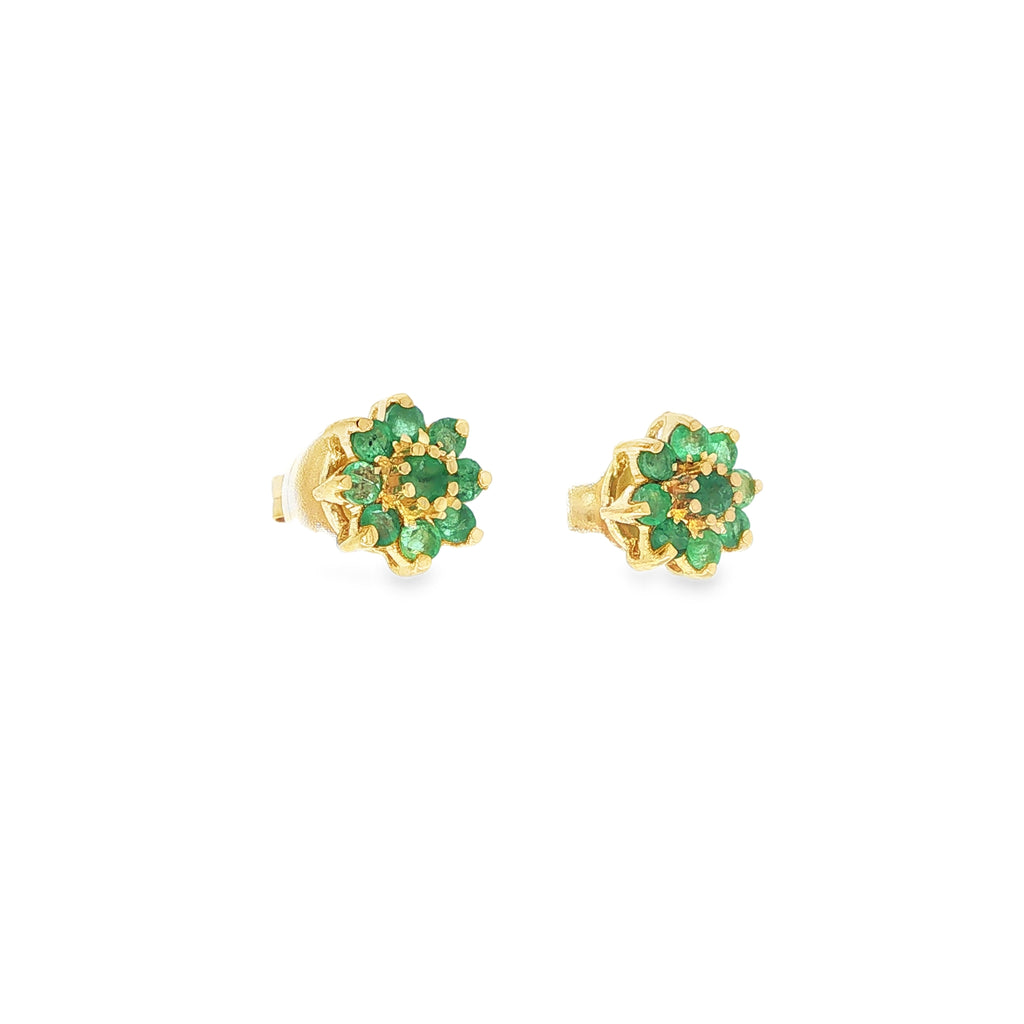 PENDIENTES FLOR CON ESMERALDAS