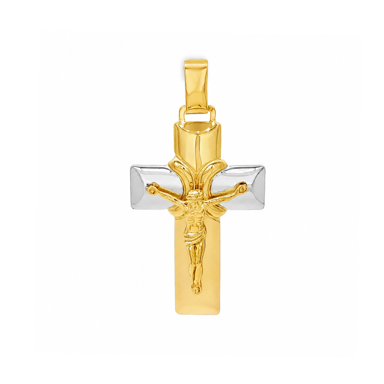 CRUZ CON CRISTO BICOLOR