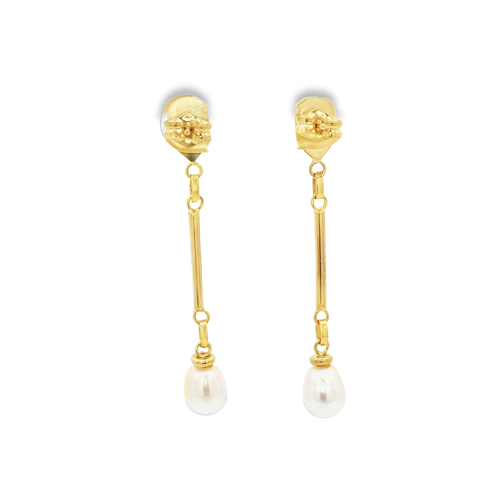PENDIENTES LARGOS CON PERLAS