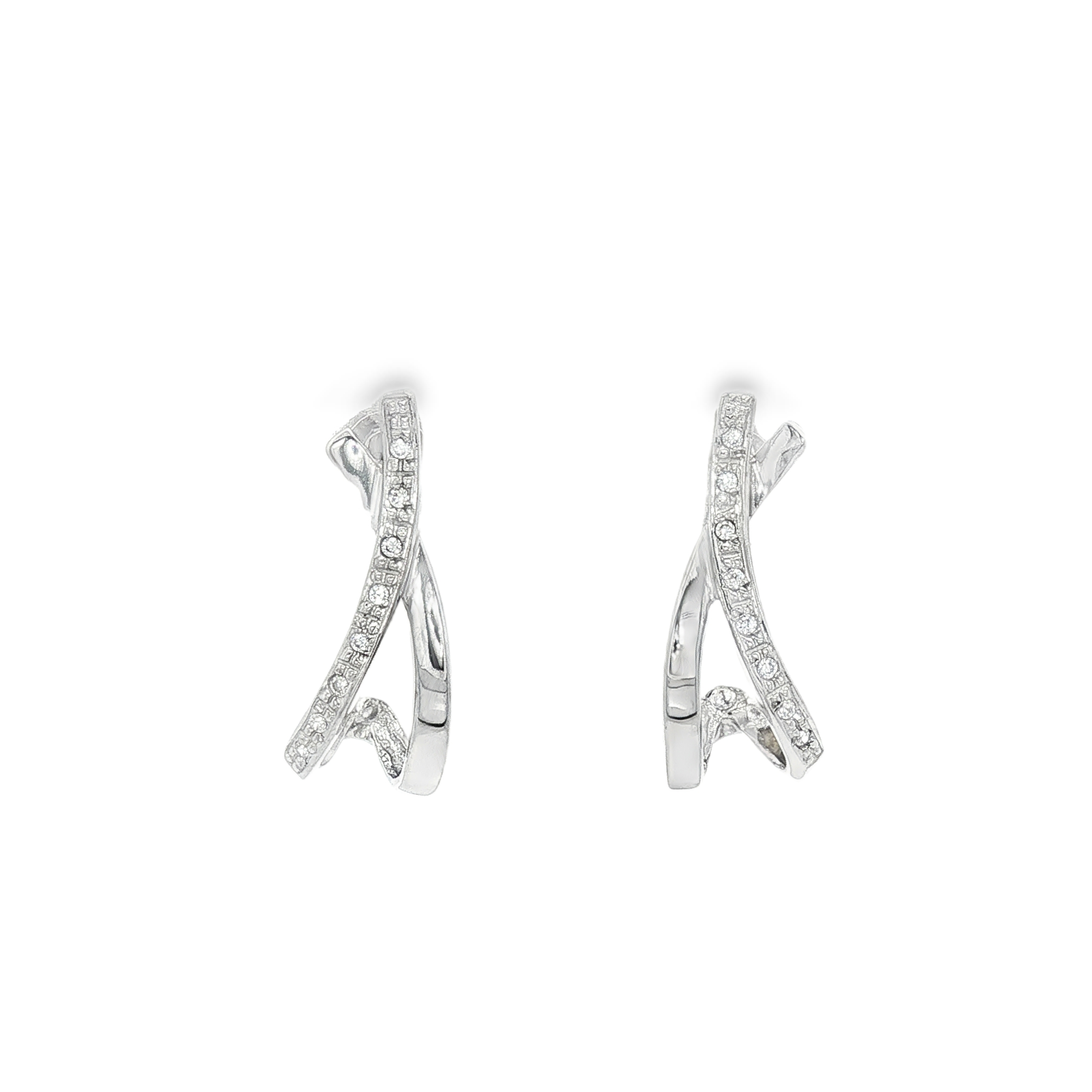 PENDIENTES DE ORO BLANCO CON CIRCONITAS