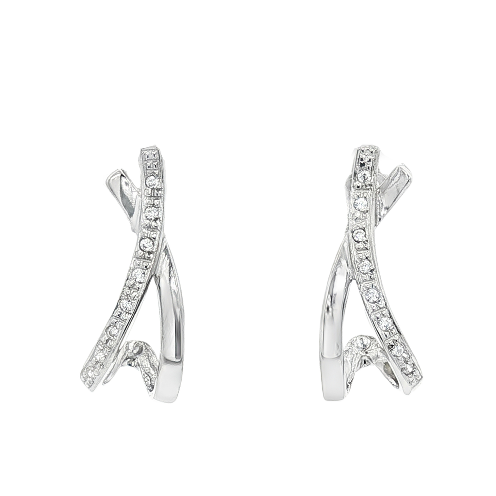 PENDIENTES DE ORO BLANCO CON CIRCONITAS