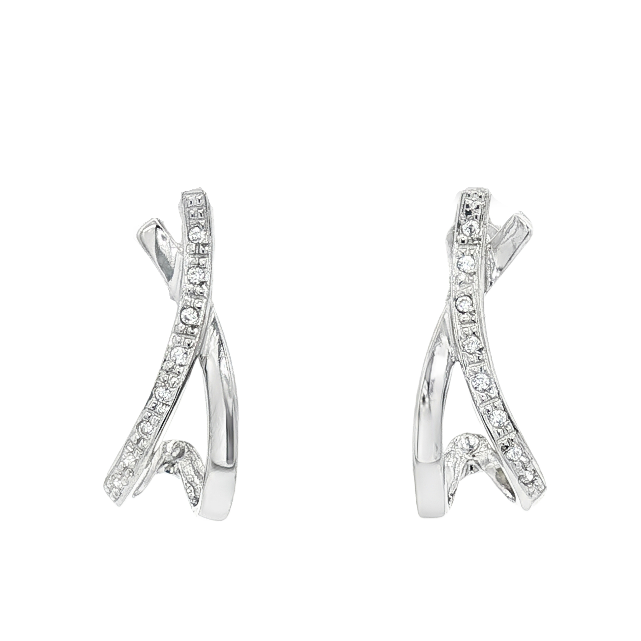 PENDIENTES DE ORO BLANCO CON CIRCONITAS