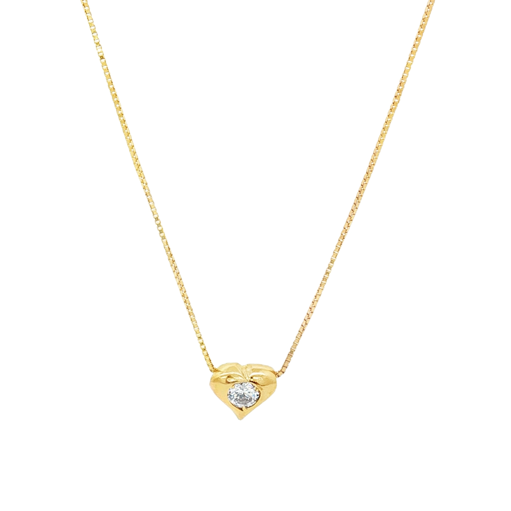 CADENA VENECIA + DIJE CORAZON CON CIRCONITA