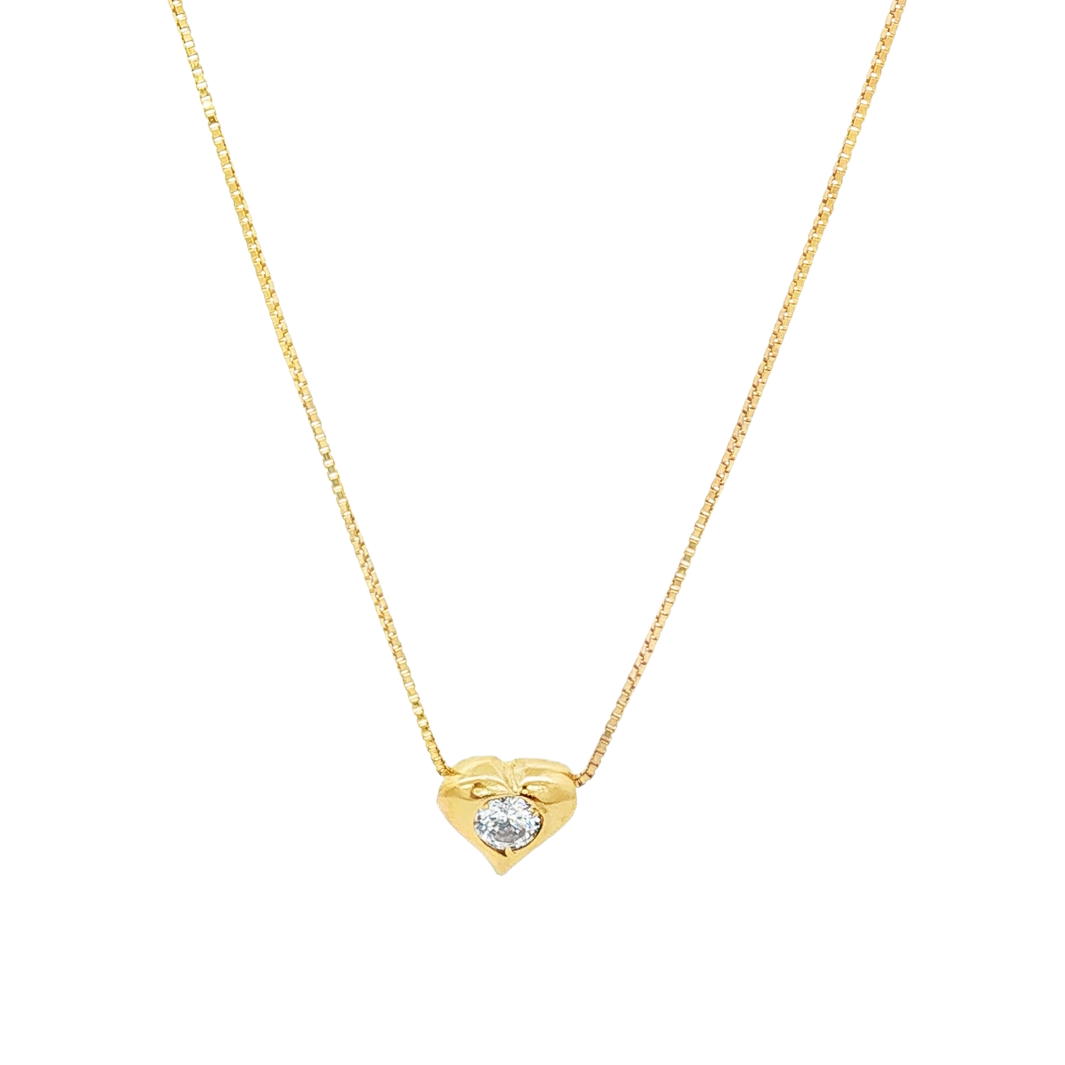 CADENA VENECIA + DIJE CORAZON CON CIRCONITA