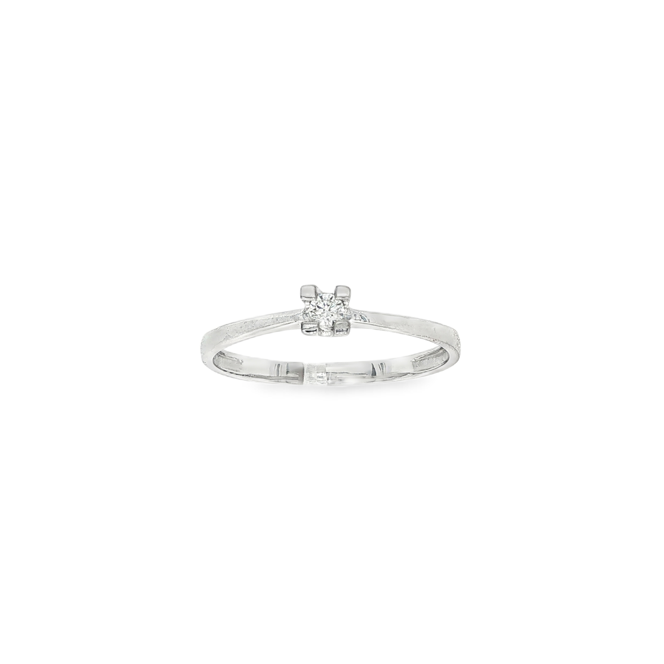 SOLITARIO DE ORO BLANCO CON DIAMANTE