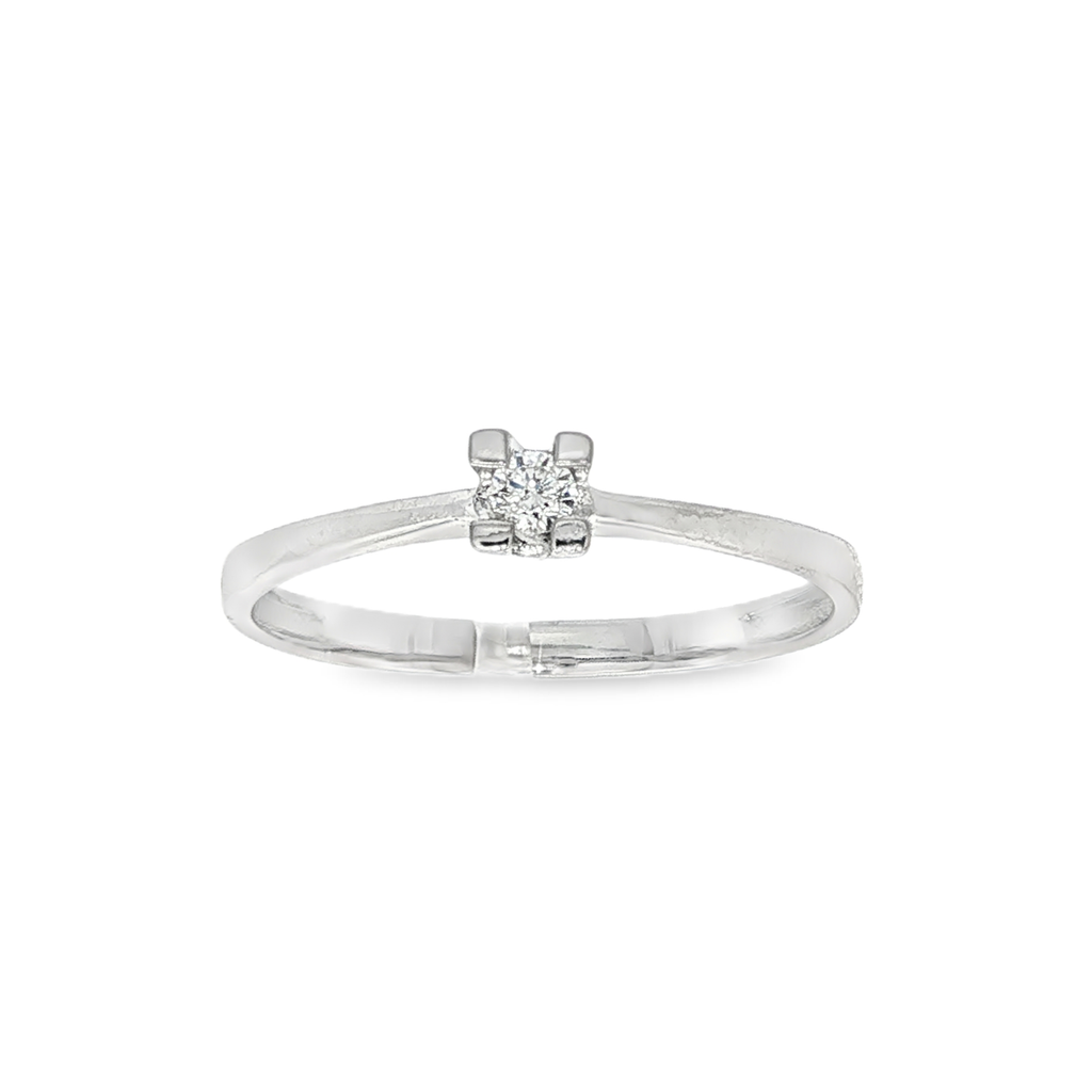 SOLITARIO DE ORO BLANCO CON DIAMANTE