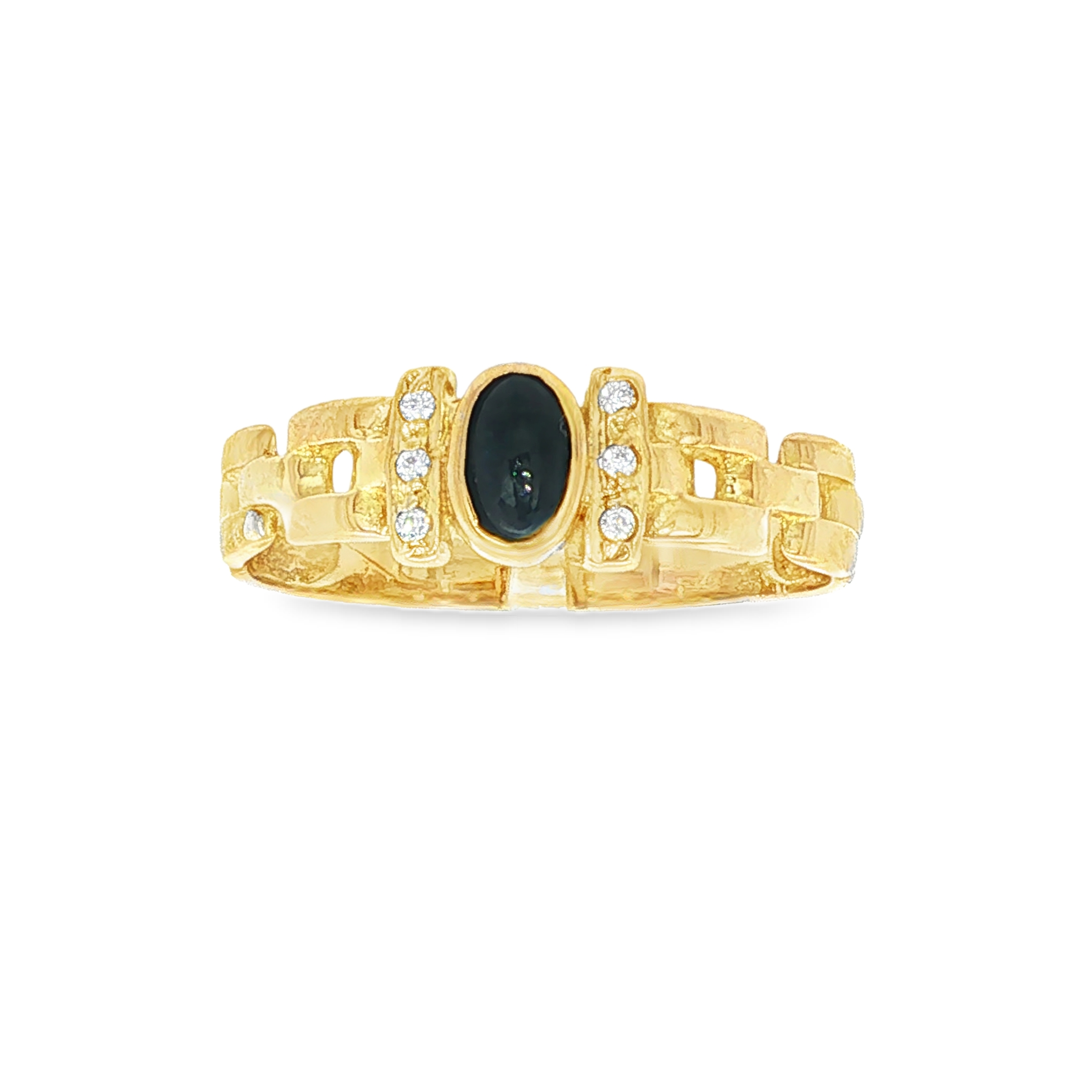 ANILLO CON ZAFIRO Y CIRCONITAS