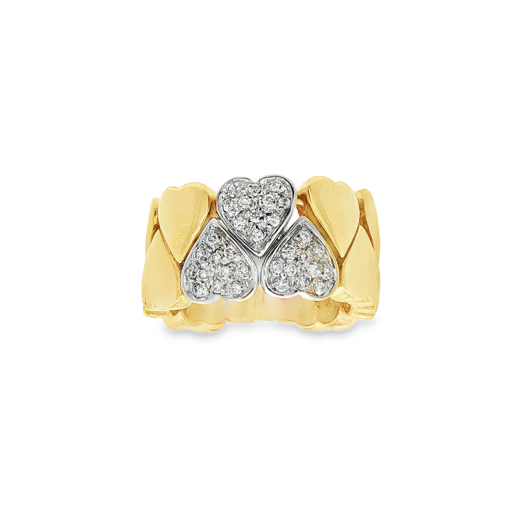 ANILLO CORAZONES CON DIAMANTES
