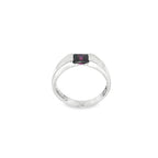 ANILLO ORO BLANCO CON PIEDRA LILA