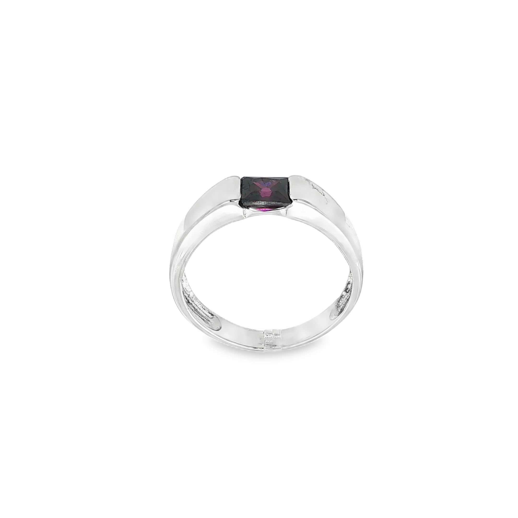 ANILLO ORO BLANCO CON PIEDRA LILA