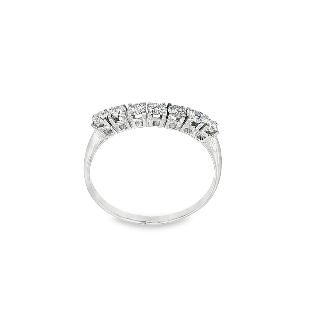 ANILLO MEDIA ALIANZA ORO BLANCO CON DIAMANTES