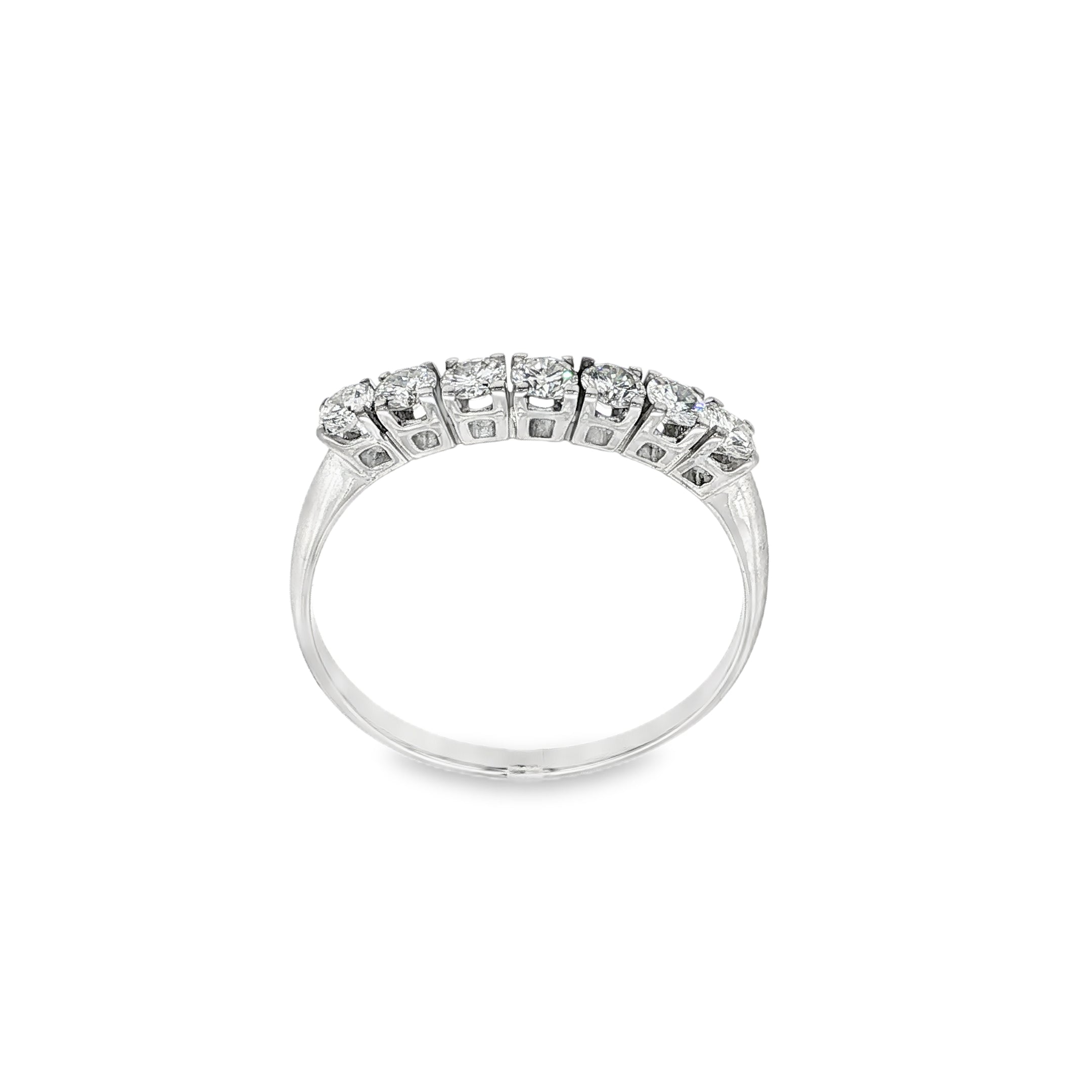 ANILLO MEDIA ALIANZA ORO BLANCO CON DIAMANTES