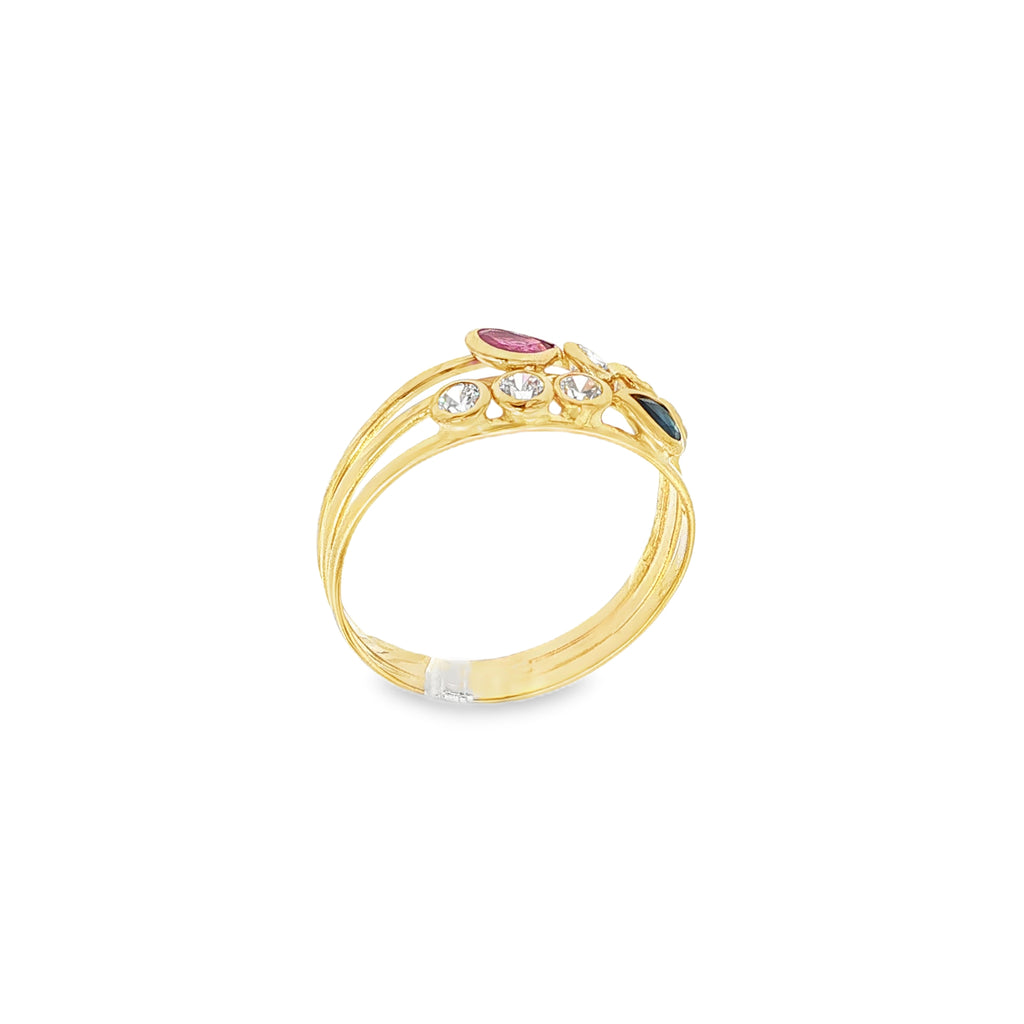 ANILLO TRIPLE CON CIRCONITAS