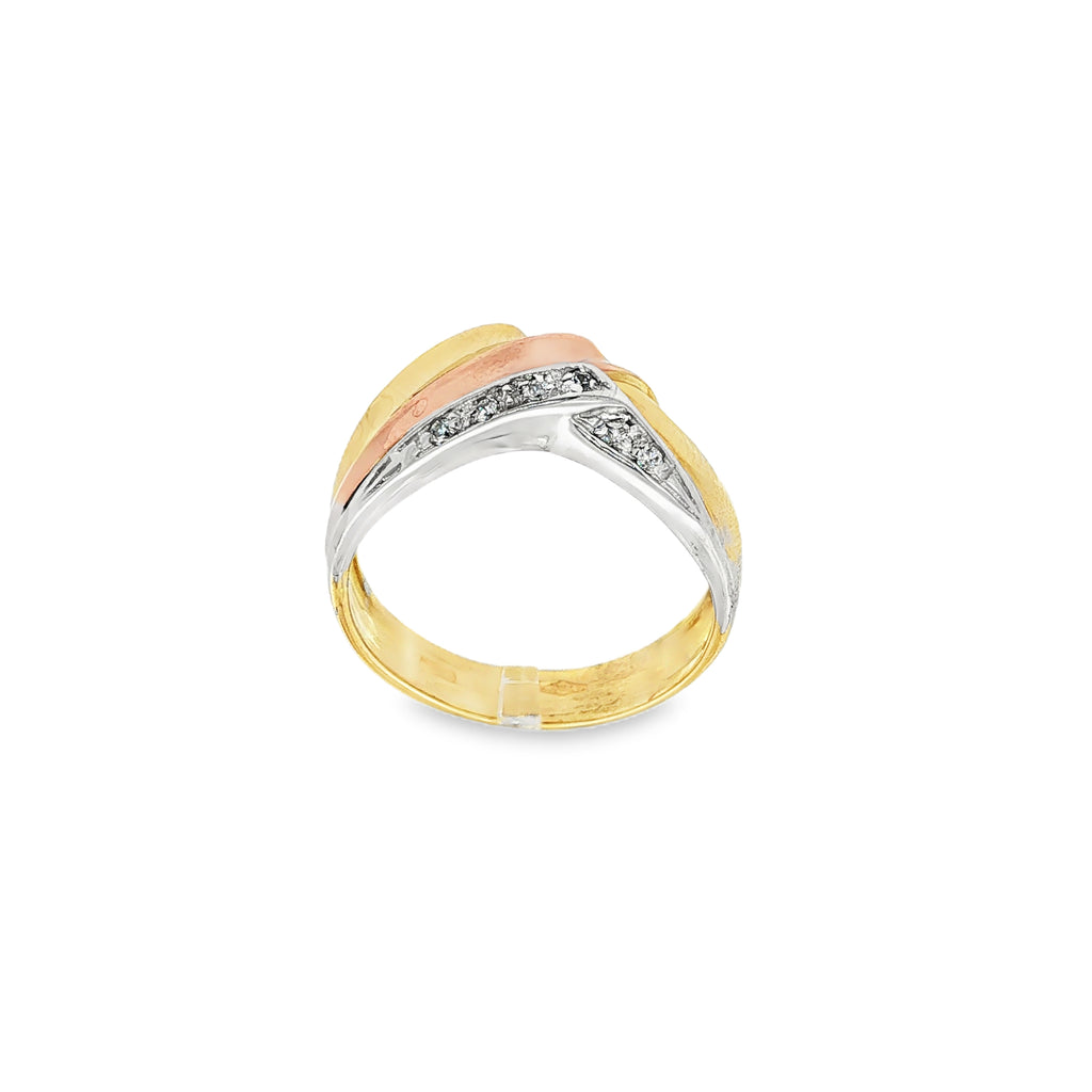 ANILLO TRICOLOR CON CIRCONITAS