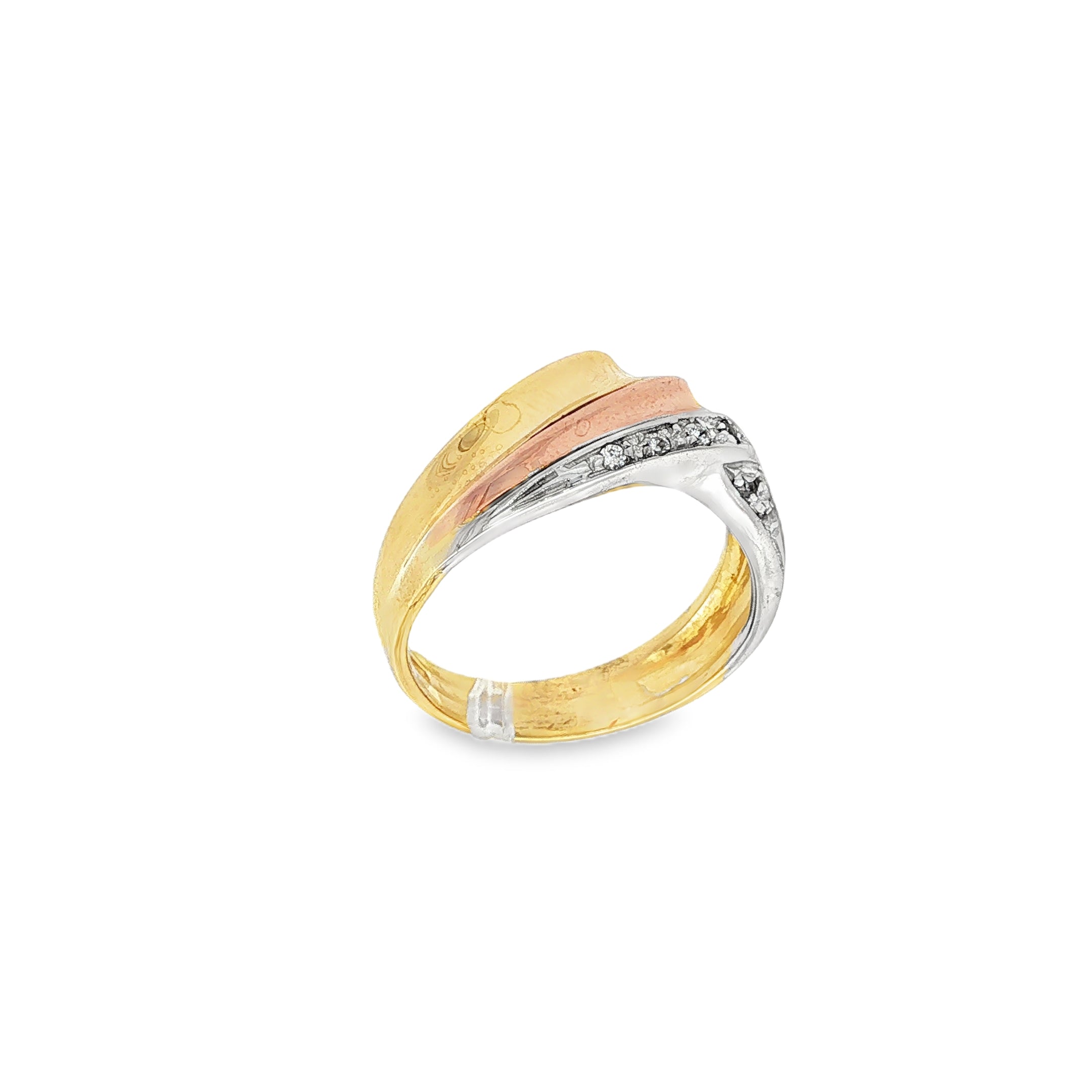 ANILLO TRICOLOR CON CIRCONITAS
