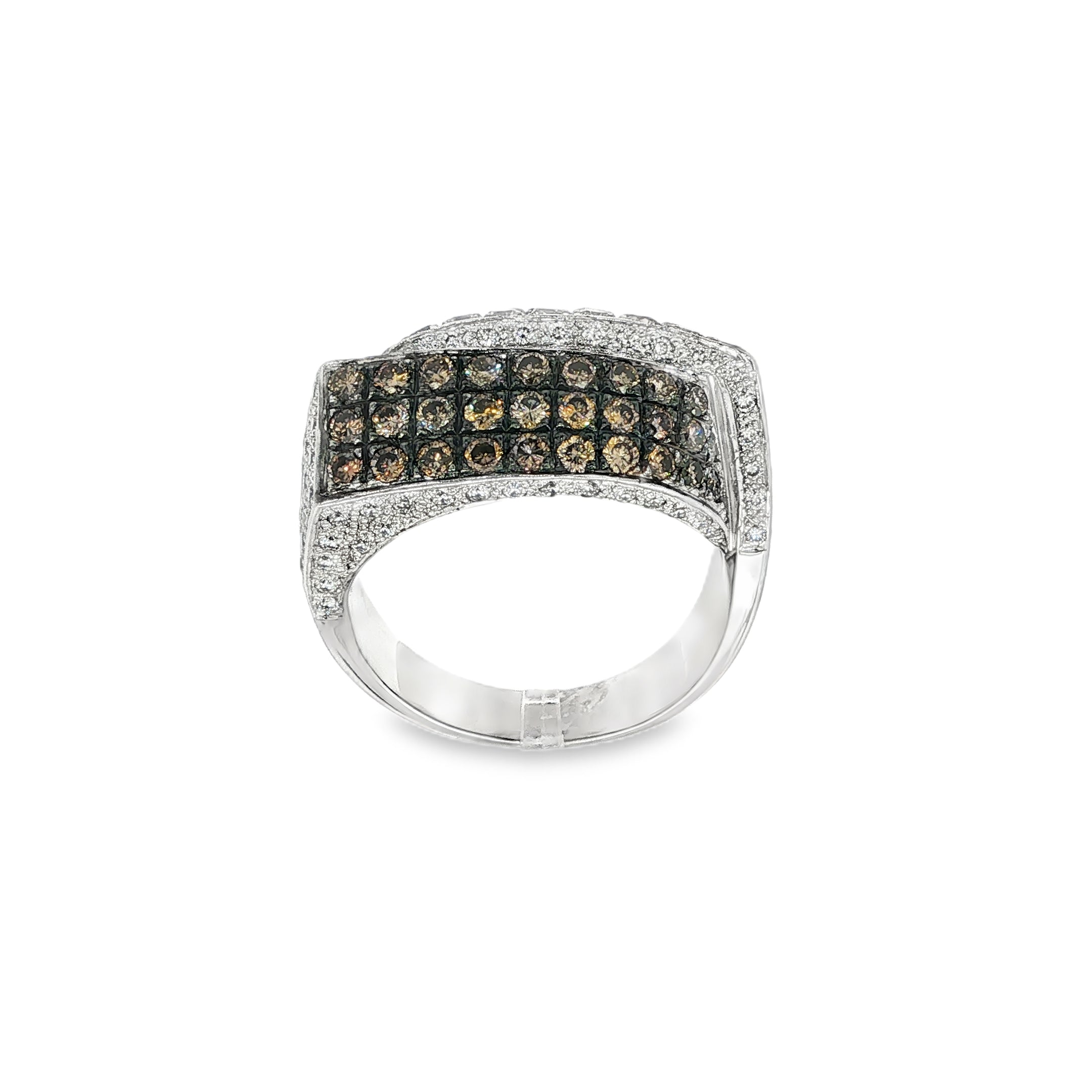 ANILLO CRUZADO ORO BLANCO CON DIAMANTES